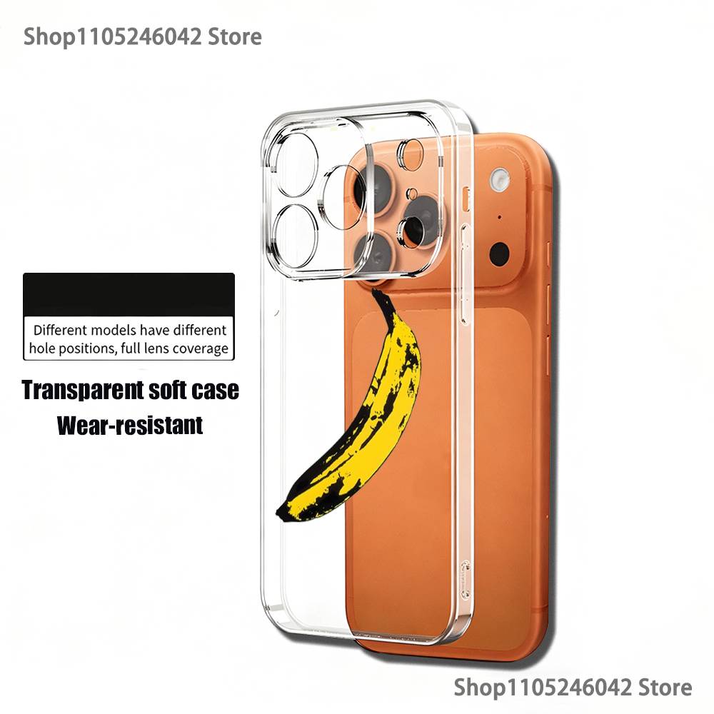 

A-Andy W-Warhol Art Banana Phone Case For iPhone 17,16,15,14,13,12,11 Pro,Max,Plus,X,XS,XR,SE4,E Mini Transparent Soft Cover iPhone15promax