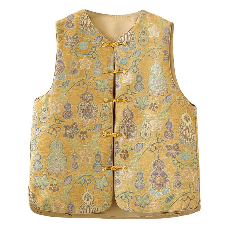 Plus Size Women's Zen Jacquard Cardigan Vest - Spring 2026 Chinese Style