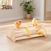 Poultry Coop Perch Wooden Chick Stand, Pine Wood Chicken Roosting Bar, Semi-Circular Backyard Accessories Toy Jungle Gym for Brooder Parrots