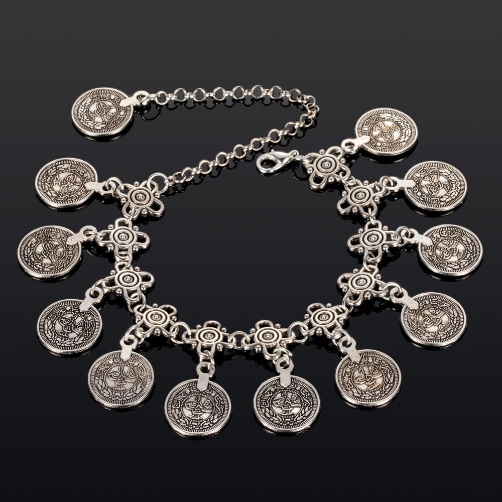 2024 Bohemian Metall Quaste Fußkettchen Luxus Charme Münze Knöchel Armband für Frauen Party Geschenk Schmuck