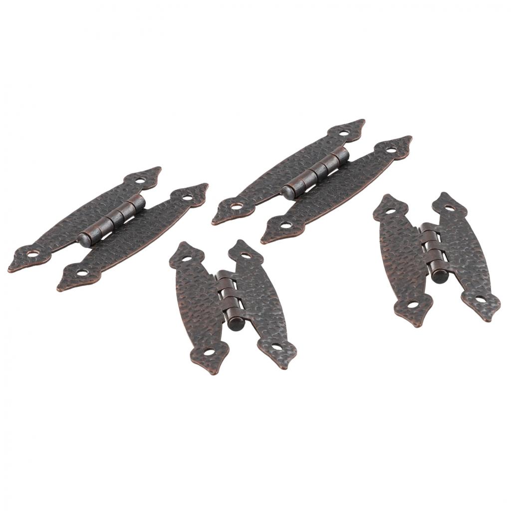 Decorative Antique Iron HShaped Hinges 4 Pack for Cabinets and Dressers
