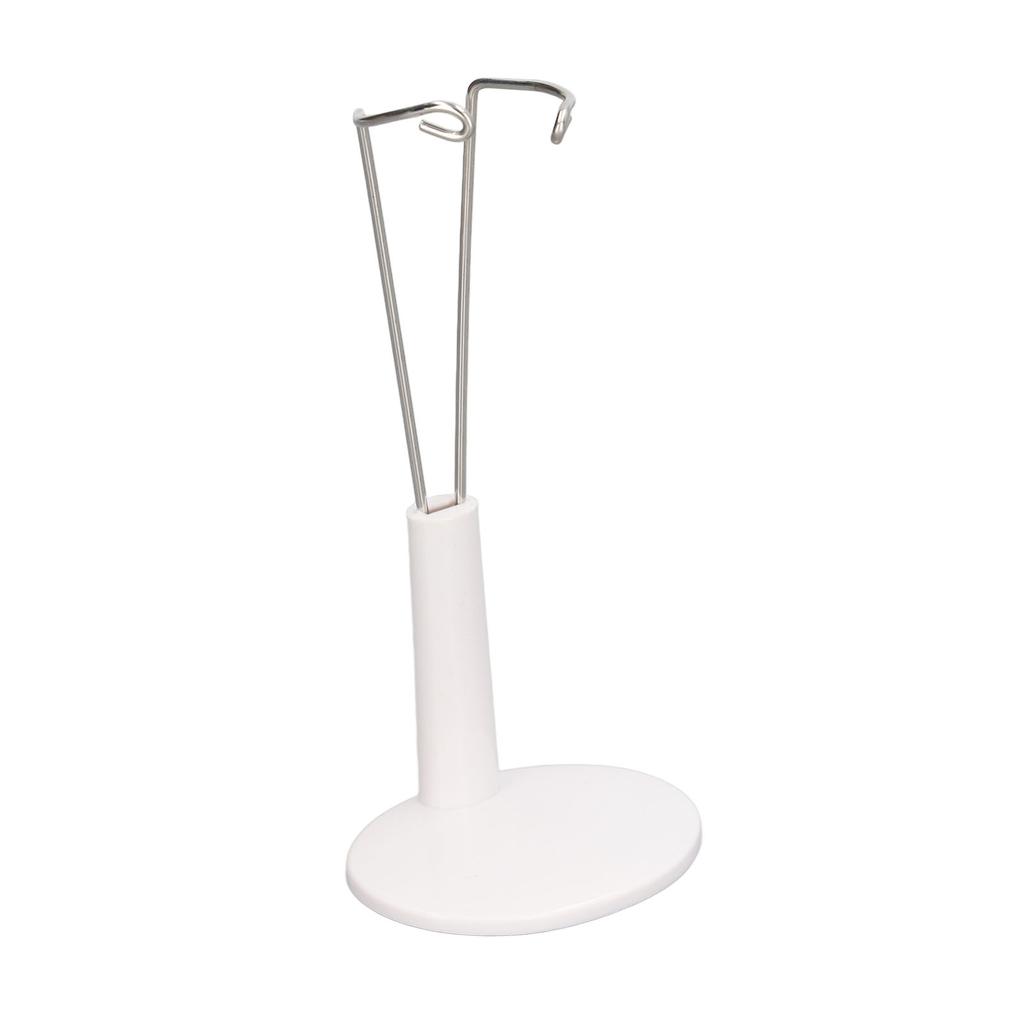 1/6 Doll Stand Plastic Stainless Steel Salon Doll Stand Holder for 12 Inch Tall Doll White