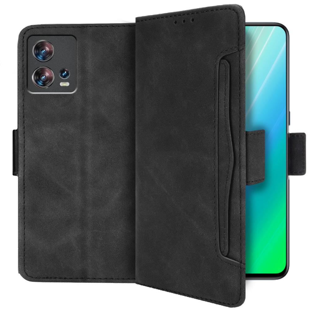Flip Case for Motorola Edge 30 Fusion 5G, Card Slot, Black