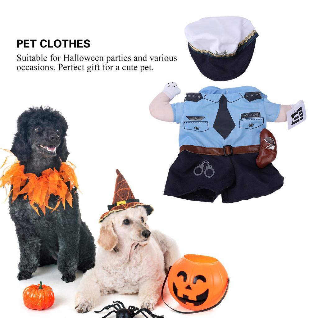 Polyester Sladký mazlíček Halloweenské oblečení Pokuta Policie Vzpřímený kostým Převlek pro kočky psy(S)