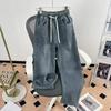 Trendy Brand Elastic Waist Jeans Men's Summer New Loose Straight Casual Trousers Ins American Retro Pants