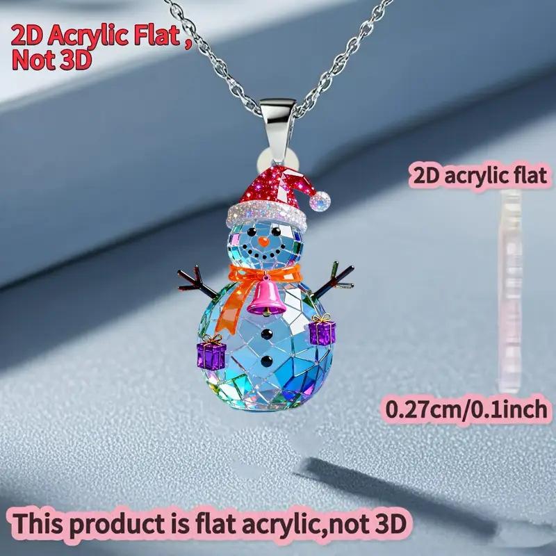 Cross-border new snowman necklace Lightweight Christmas birthday gift and lady cartoon cute Christmas snowman necklace