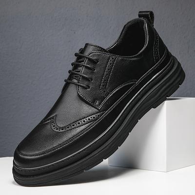 Chaussures Classiques en Cuir Véritable pour Homme Marque de Luxe Chaussures Oxford pour Homme Polyvalentes Chaussures Brogue à Plateforme Nouvelles Baskets Décontractées Britanniques