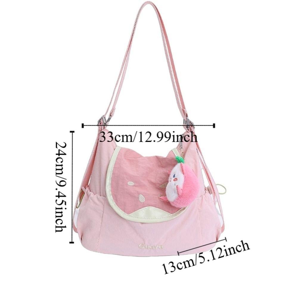 Fashionable Dopamine Color Fruit Nylon Backpack Korean Style Large Capacity Cloth Messenger Bag Tote Bag Creative Book Bag Women