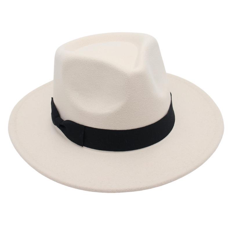 Zylinderhut Shanghai Beach Jazzhut Herren- und Damenhut im ausländischen Stil Filzhut Temperament Imitat Wollhut Chinesischer Stil Tide