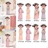 Girl Resin Statue Miniature Figurine Gift Doll Toy Folk Dress Decoraitve Sculpture Traditional