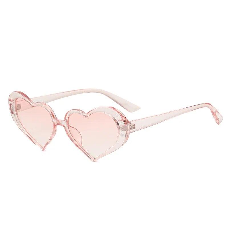 Love Heart Shape Sunglasses Women Tint Clear Lens Colorful Sun Glasses Female Red Pink Shades Vintage Travel Uv400 Eyewear