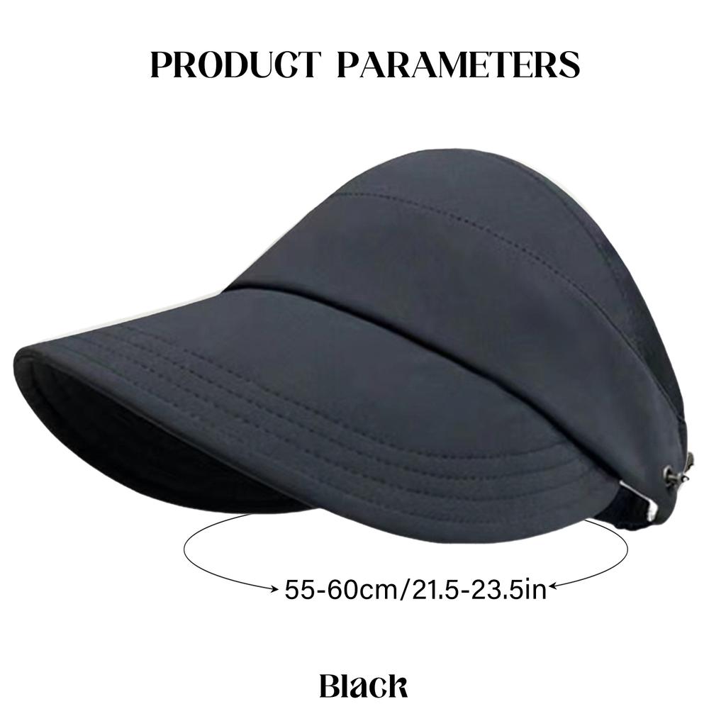 Quick Dry Hat Summer Empty Cap Sun Visor Hat Adjustable Large Brim Ponytail Empty Top Beach Hat for Summer Spring Fall Beach