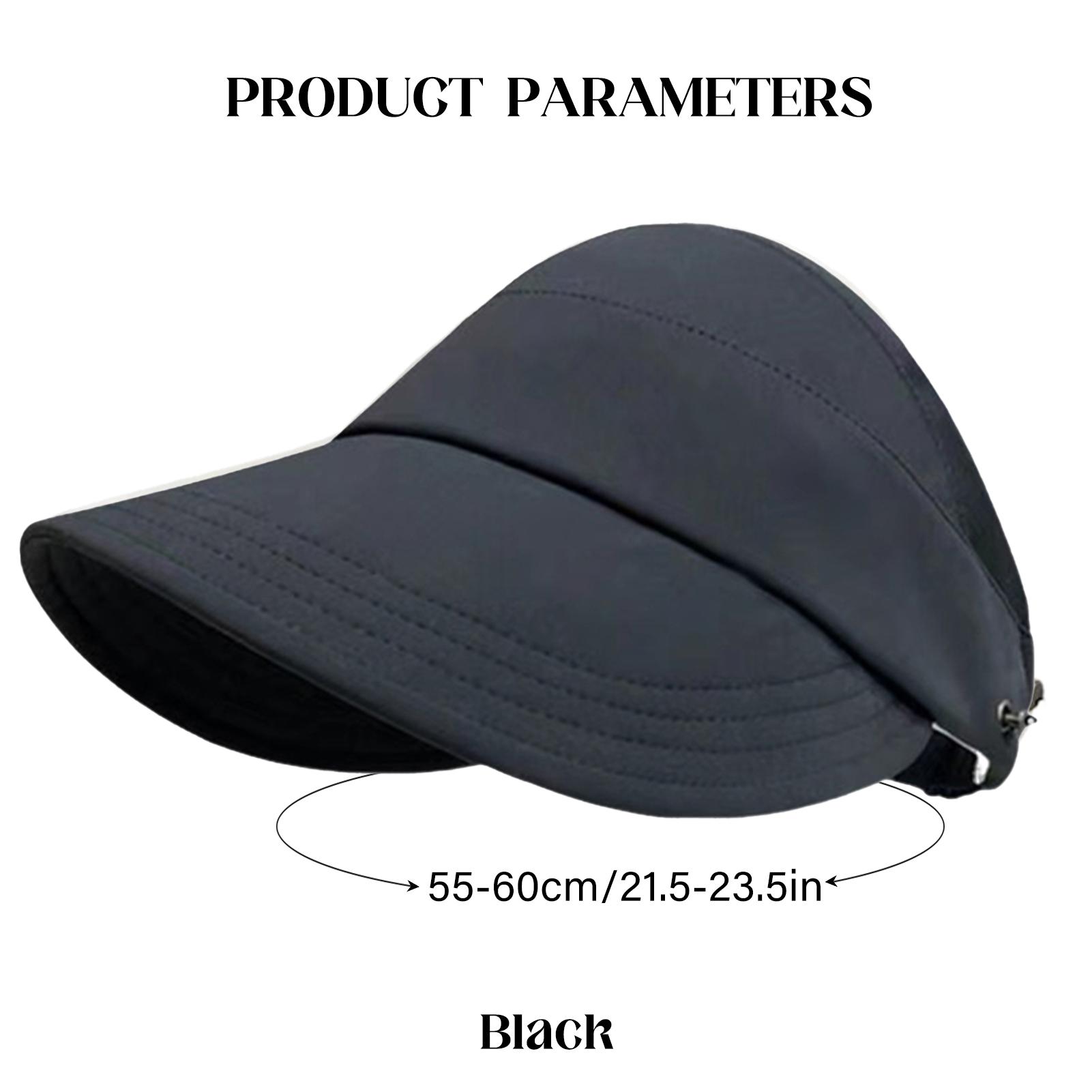 

Open-top Hat Womens Casual Sun Hats Wide Brim Upf 50+ Uv Protection Beach Sport Breathable Cap For Outdoor Sports Hiking Travel чёрный