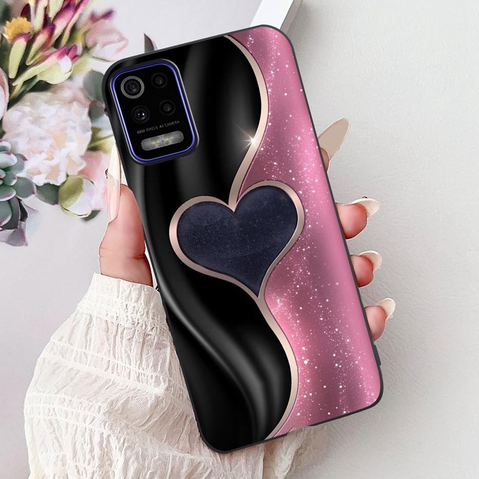 For LG K52 K62 2020 Case LM-K520 LM-K525 Stylish Love Heart Painted Cover Soft TPU Phone Case For LG K62 K 52 LGK52 LGK62 Fundas