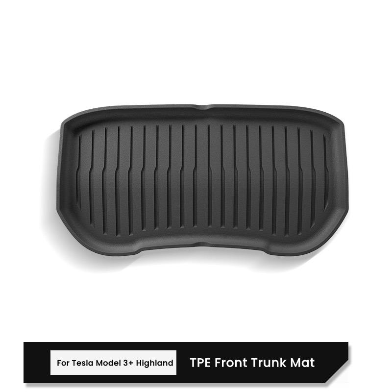 Für Tesla Model 3+ Highland 2025-2026 Auto Front Heck Kofferraummatten TPE Unterer Kofferraum Stauraum Schutz-Laderaumauskleidung Schmutzabweisende Matten
