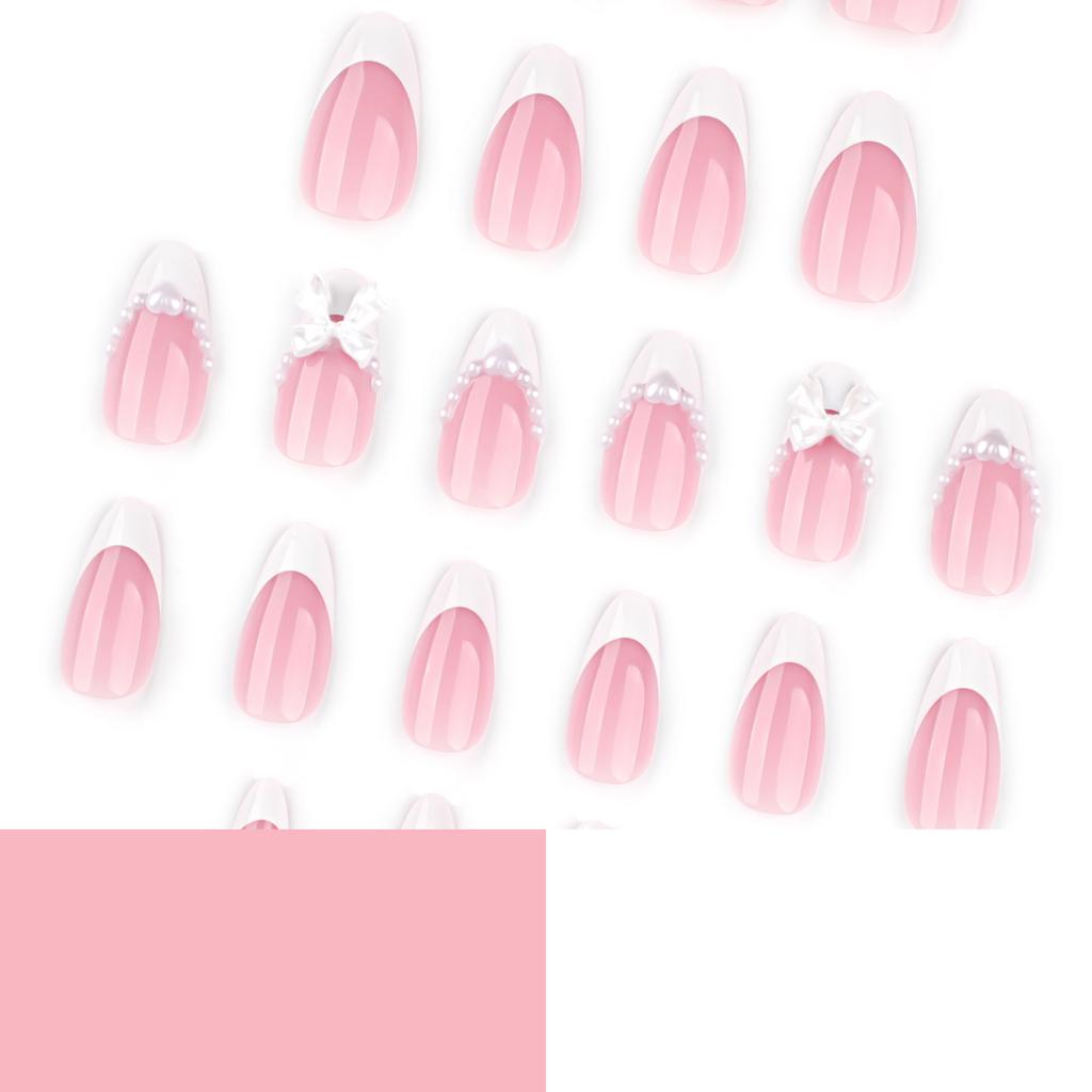 Wear Nail Art Nail Piece French Almond Shaped False Nail Removable Repeat Nail Piece Nails