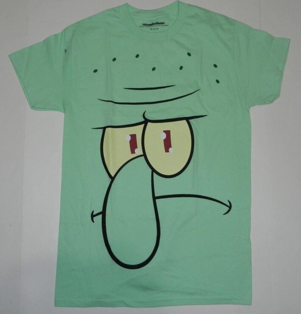 Nickelodeon Spongebob Squidward Face Green Tee shirt New XXL