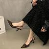 Soft sole not tired feet thin heel shallow mouth women's shoes with skirt versatile retro comfortable leopard print sandals 2025 Internet celebrity e