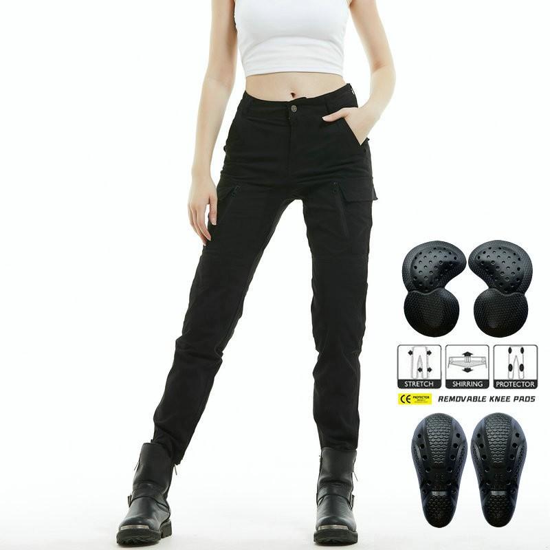 

VOLERO Motorcycle Riding Pants Women s Knight Casual Retro Multi-Bag Overalls Slim Drop Resistance M
