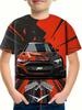 Summer Fashion Racing Car Pattern 3D Print Boys Creative T Shirt Casual Lightweight Short Sleeve Crew Neck Tee Tops
