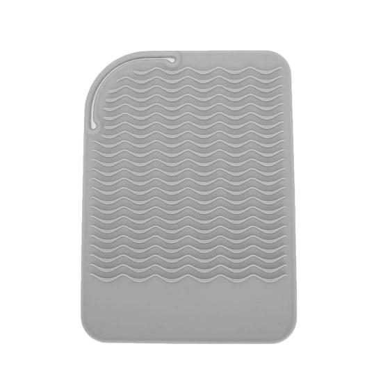 

Компактный коврик для щипцов для завивки с полой оберткой Профессиональный силиконовый термостойкий светло-серый