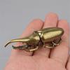 Solid Brass Beetle Ornaments Creative Unicorns Fairy Simulation Copper Insect Tea Pets Hand-played House Table Ornaments Gift