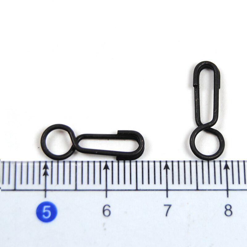 50 Stück Matt Schwarz Kurbelwirbel mit Einhänger Grobkarpfen Messing Angelzubehör Endmontage