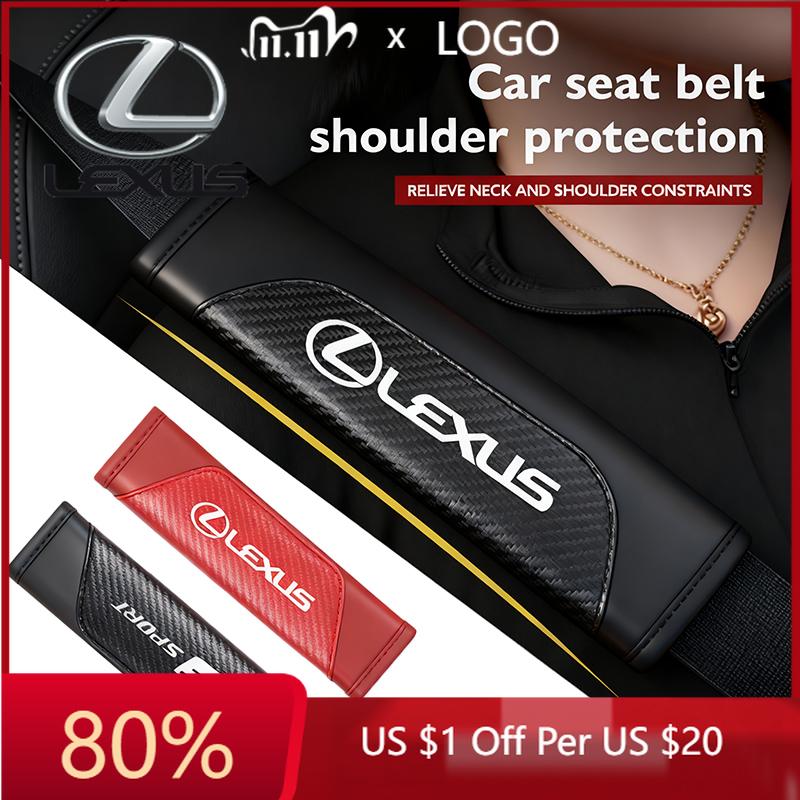 2026 Hot Interior Stickers 2Pcs Car Seat Belt Covers Shoulder Protection Pad Accessories For Lexus F SPORT ES RX NX LS UX LM LX