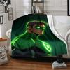 1pc Green Lantern Blanket Lightweight Flannel Throw For Sofa, Bed, Travel, Livingroom, Office, Couch, Chair, And Bed