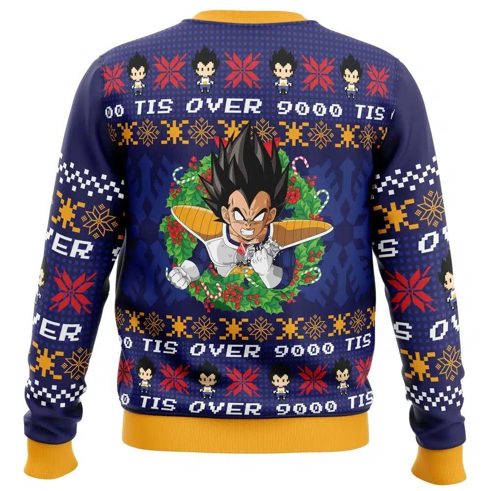 2026 Autumn Winter Dragon Ball Vegeta Over 9000 Cosplay Pullover Hoodie, 3D Print Retro Streetwear Oversized Top for Unisex Kids