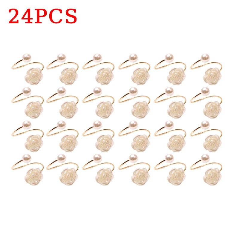 96 Stück Valentinstag Hochzeit Perlen Serviettenhalter Rose Kreativer Runder Perlen Serviettenring Musterraum Hotel Papiertuchring