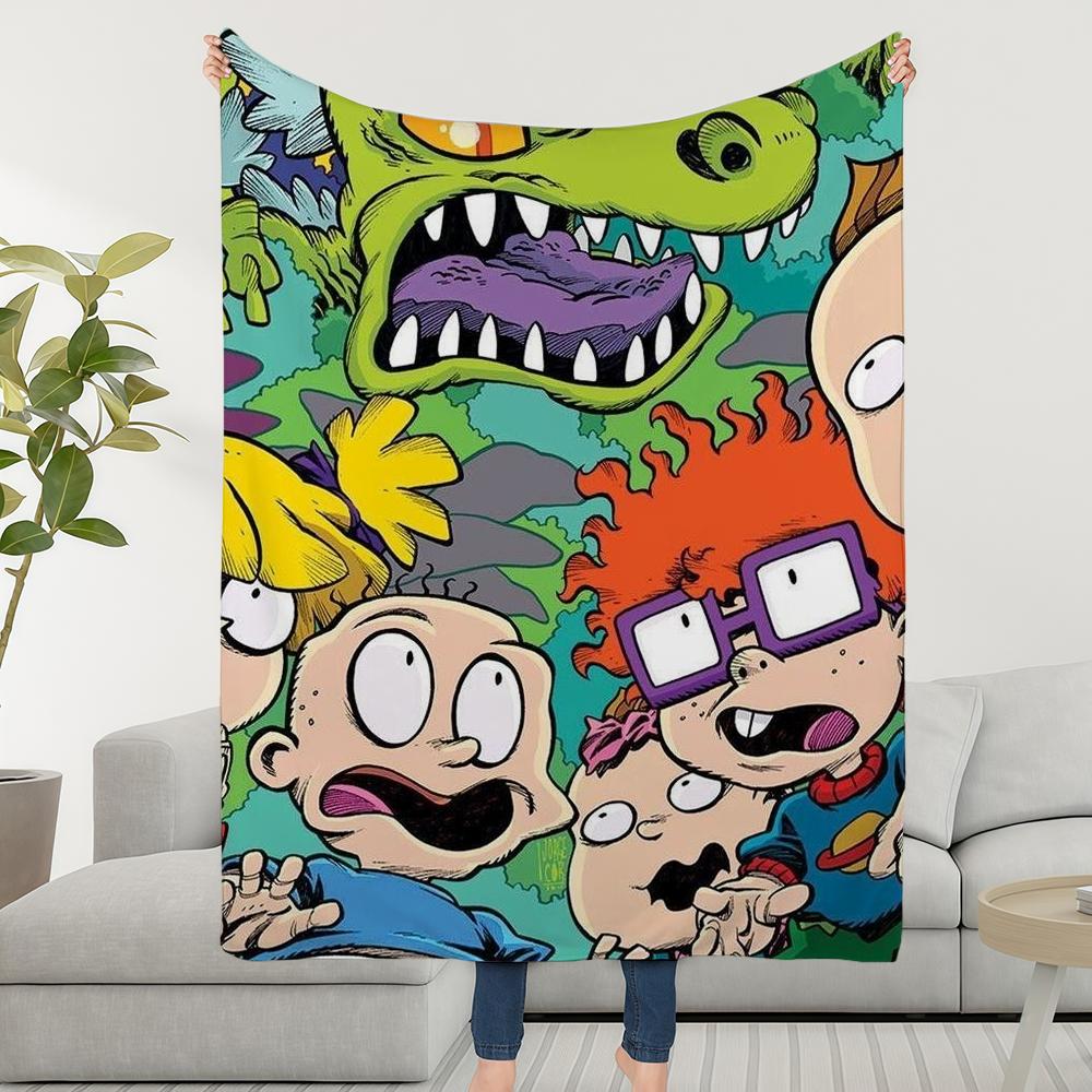 Blanket Throw Super Cosy Plush Living R-RugratS-ES TV Room Cartoon Sofa Couch Childish Birthday Gifts