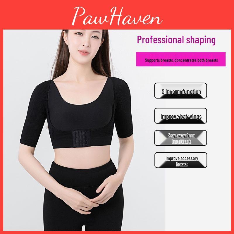 Pushup Shaper Body Womens Vest Buttonfront Hunchback Prevention Side Fat Reduction Short Sleeves Arm Slimming