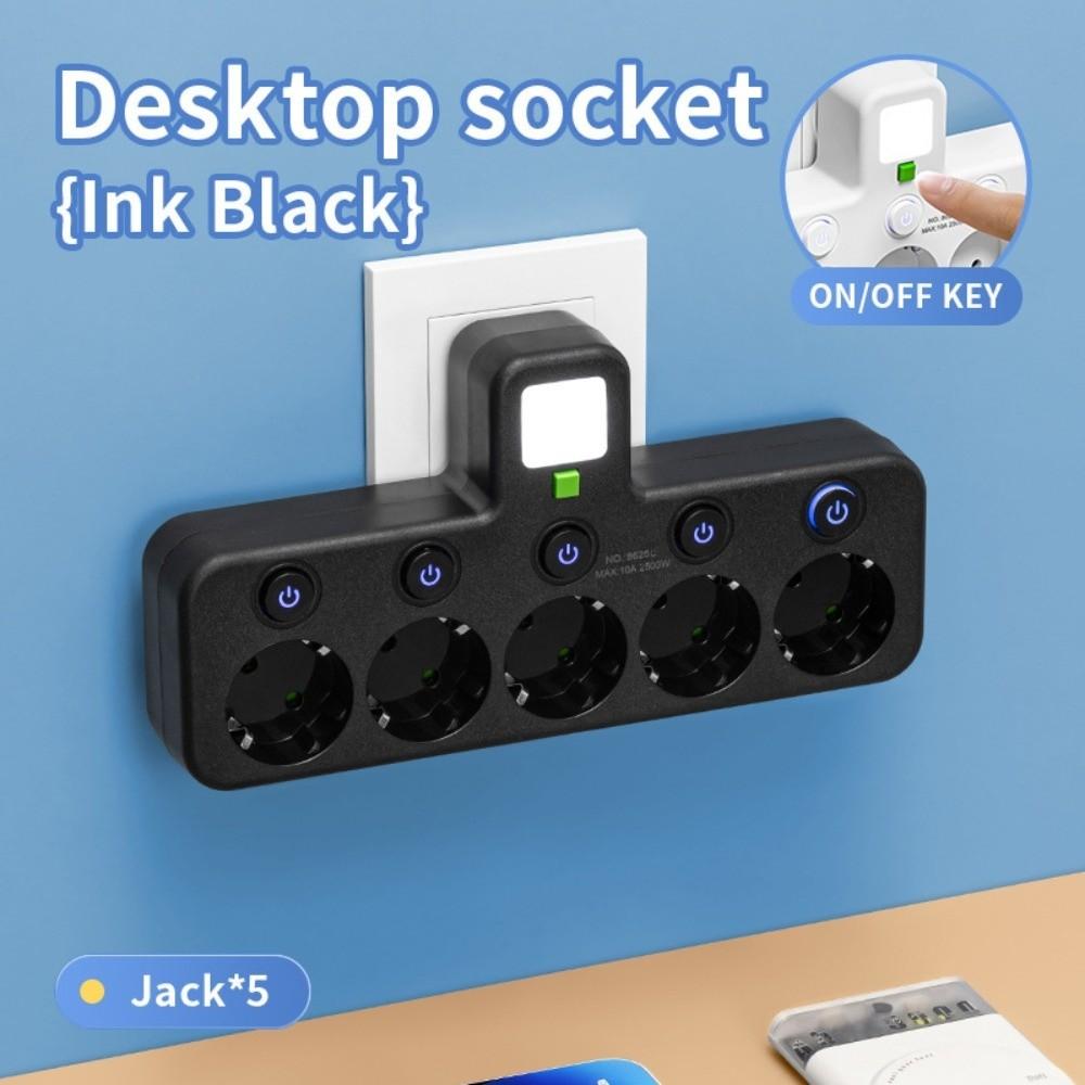 2/ 3 / 4/ 5 Plugs EU Plug Outlet Wall Mounted Outlet Electrical Socket Power Strip Home Offices