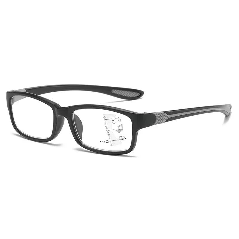 Neue Multifokale Lesebrille Herren Damen Sport Anti-Blaulicht Brille TR90 Fassung Alterssichtigkeit Brille Nah und Fern 0 bis +4.0