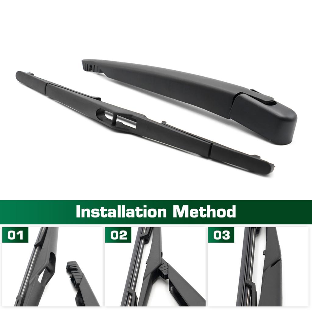 Wiper 12" Rear Wiper Blade & Arm Set Kit For Nissan Qashqai J10 2006 - 2013 Windshield Windscreen Window Rain Brush