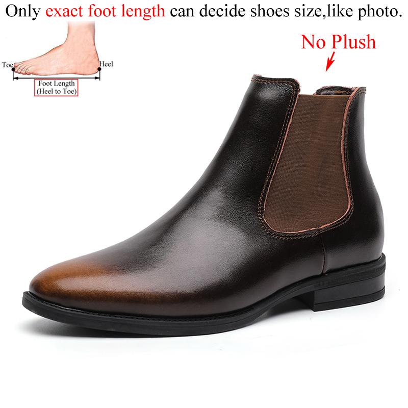 Men Chelsea Boots Genuine Leather High Top Ankle Shoes Pointed Toe Brand Retro Comfortable Big Size 47 48