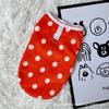 Pet dog dog clothes cat print flannel vest small dog teddy