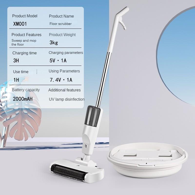Intelligent Wireless Electric Mop Integrated Floor Scrubber Household Sweeping And Mopping Portable Rotating Mop