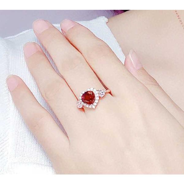 Imitation Mozambican Pomegranate Red Heart Ring Set, Female Love Swiss Topa Blue Pendant Earrings.