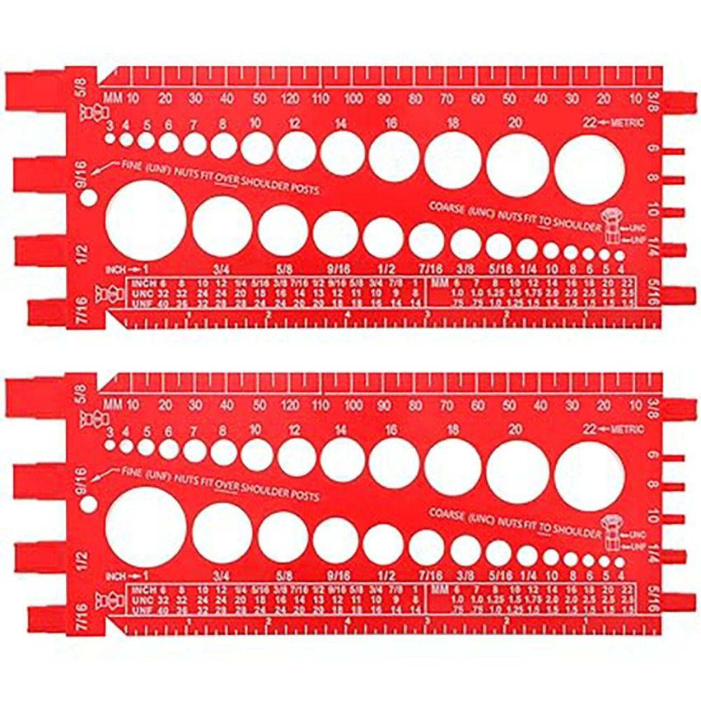 Durable Thread Gauge with Inch and Centimeter Ruler Bolt and Nut Identifier Gauge  Wall