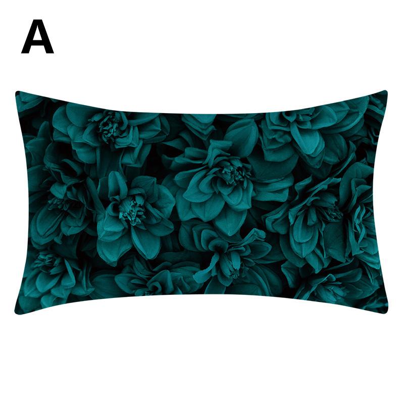 1PC Home Decor Cushion Cover Protector Teal Blue Rectangular Lumbar Pillowcase Pillow Case 30x50cm