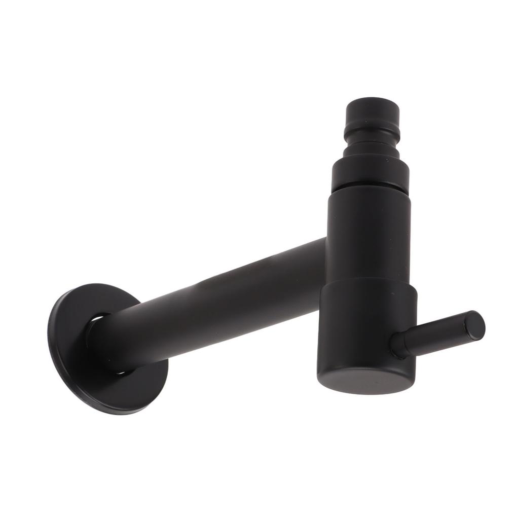 G1Celsius2 Wall Mounted Cold Water Tap 304 Stainless Steel Single Handle Cold Faucet Bathroom Garden Faucet Tap Black