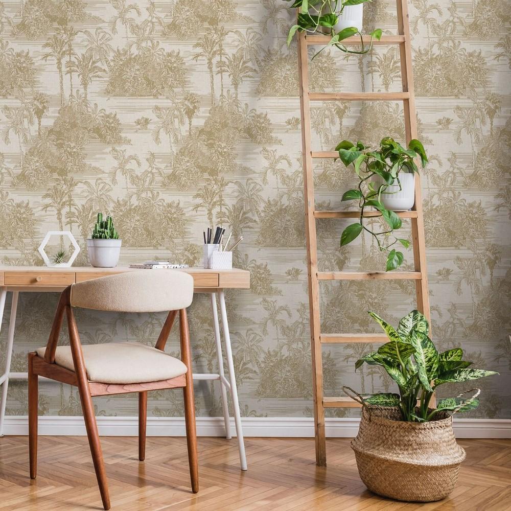 Muriva Eden Koleksiyonu Tropikal Kanvas Duvar Kağıdı