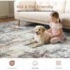Vintage Retro Washable Living Room Carpet - Soundproof, Easy Care, Large Area Floor Mat for Coffee Table or Bedroom