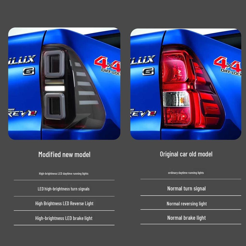 LED Flowing Water Taillight Assembly for 2015-2025 Toyota Hilux REVO
