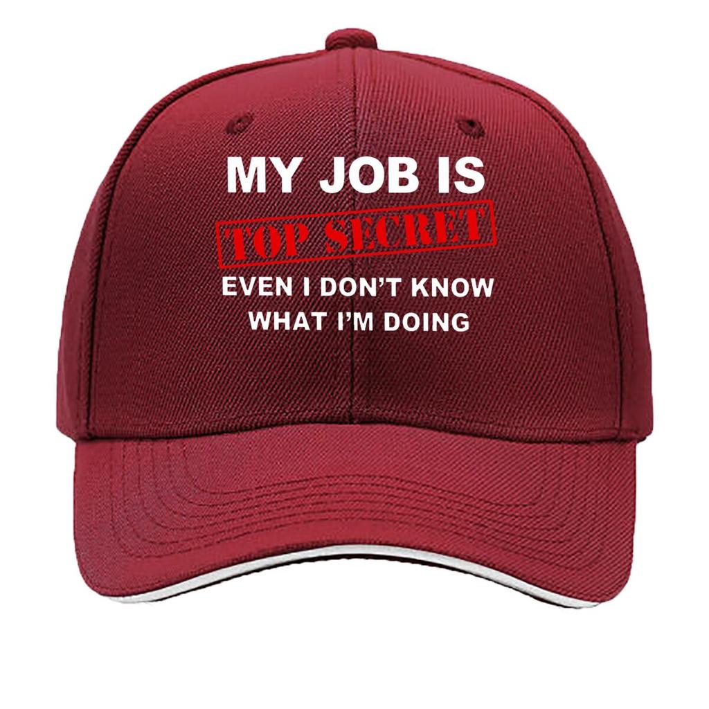 Top Secret Red Stamp Graphic Sandwich Baseball Cap Unisex Women Sun Cap Outdoor Workouts Hat