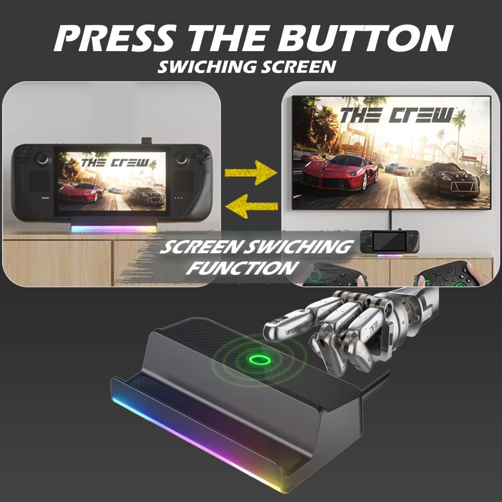 5-in-1 Steam Docking Station for Valve Steam Deck Charging with HDMI TV Mode 4K@60Hz Output