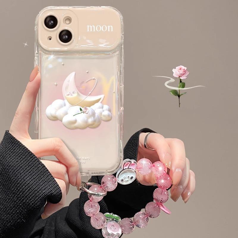 Applicable To Apple 15 Mobile Phone Case Iphone14pro Smudge Cloud Moon Chain 13 Transparent Xs Flip Mirror 6