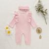 Infant Baby Mädchen Kleidung Solide Strick Strampler Solide Overall + Haarband Outfits Frühling Herbst Neugeborenen Kostüm